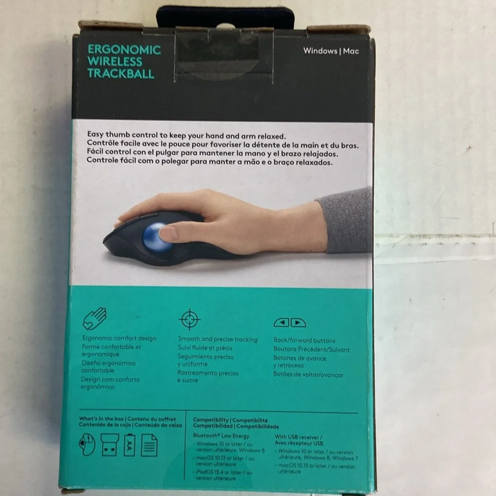 Ergonomic wireless trackball mouse from Logitech Brand new